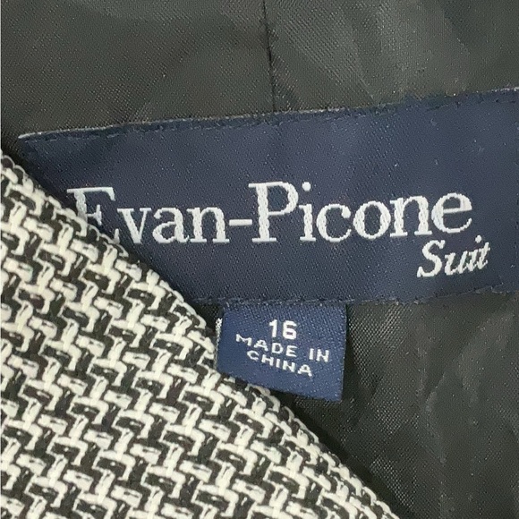 Evan Picone Houndstooth Velvet Collar Suit Blazer Jacket Women's 16W NWT - Picture 5 of 13